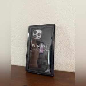 Flaunt Square Phone Case for iPhone 13 Pro Max - Black Croc